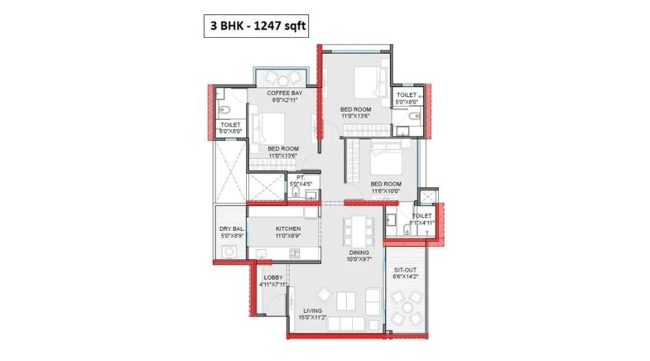 ANP Autograph-Gallery-3BHk-Floor-Plan-2